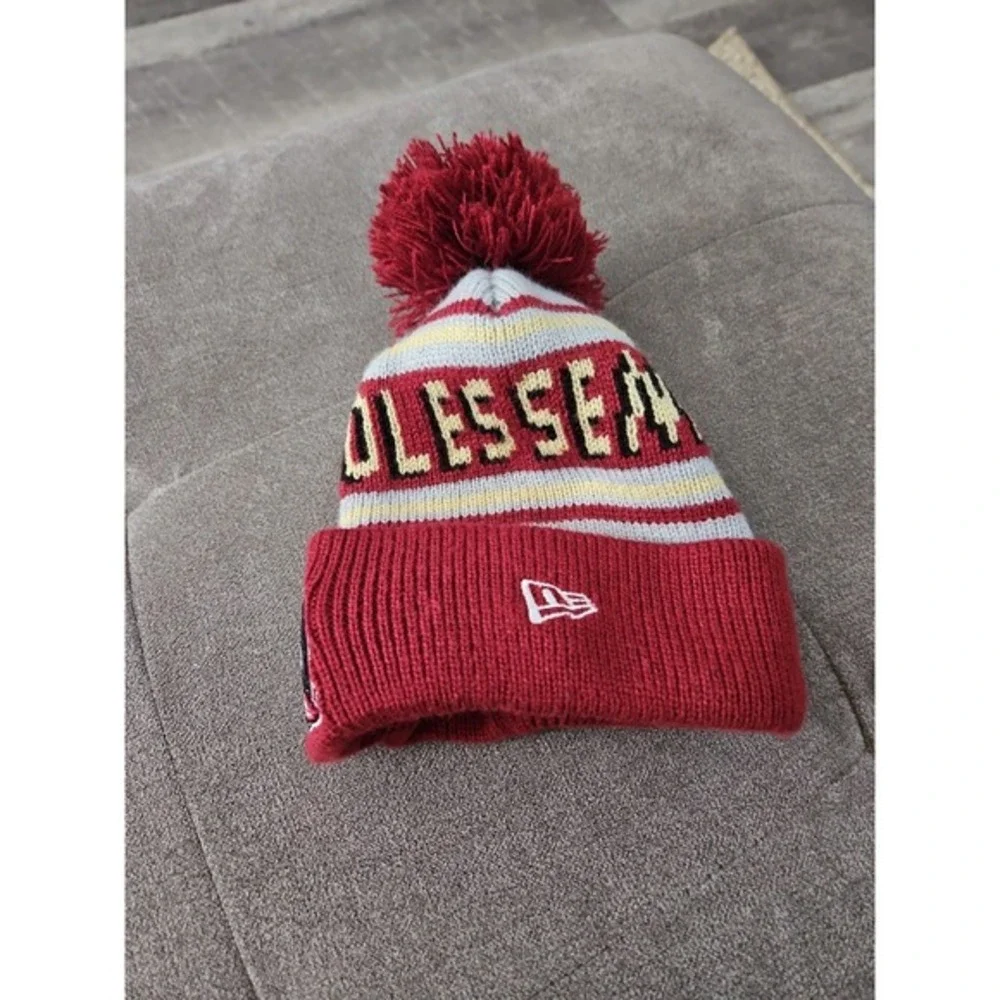 New Era Florida‎ State Seminoles Youth Beanie Hat Knit Pom FSU Garnet Gold